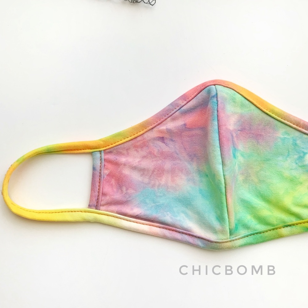 ADULT 1 SOFT TIE DYE CLOTH FACE MASK - SORBET - Picture 3 of 11